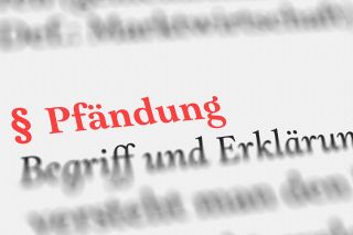 Foto: Textausschnitt Pfändung